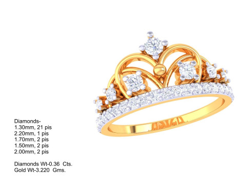 Printable 3D jewelry model of Lady diamond ring 3D Model