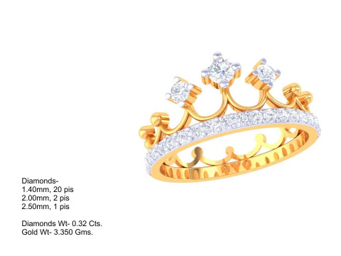 Printable 3D jewelry model of Lady diamond ring 3D Model