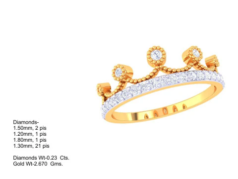 Printable 3D jewelry model of Lady diamond ring 3D Model