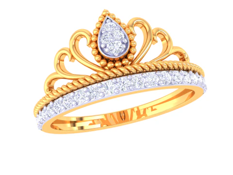 レディ ダイヤモンド リングの印刷可能な 3D ジュエリー モデル 3Dモデル