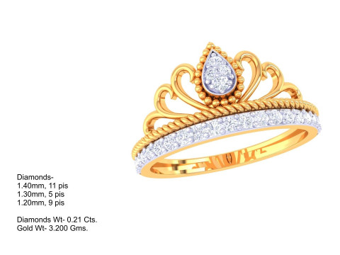 Printable 3D jewelry model of Lady diamond ring 3D Model