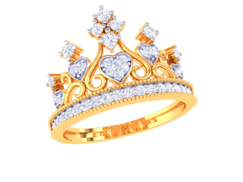 Modello di gioiello stampabile in 3D dell'anello con diamante Lady Modello 3D