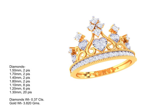 Printable 3D jewelry model of Lady diamond ring 3D Model
