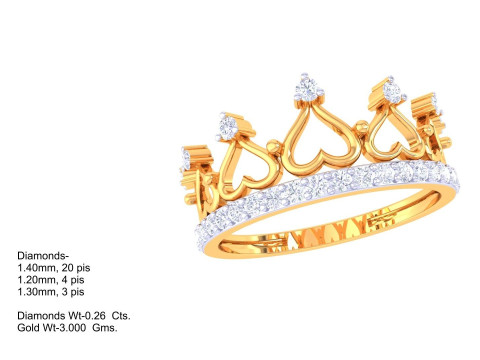 Printable 3D jewelry model of Lady diamond ring Modelo 3D