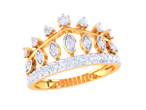 Printable 3D jewelry model of Lady diamond ring Model 3D
