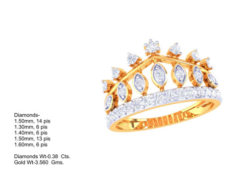 Printable 3D jewelry model of Lady diamond ring 3D Model