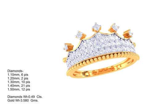 Printable 3D jewelry model of Lady diamond ring 3D Model