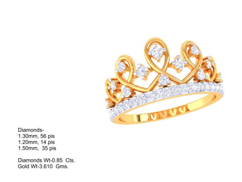Printable 3D jewelry model of Lady diamond ring 3D Modell