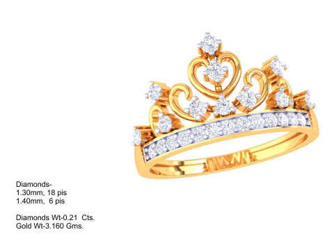 Printable 3D jewelry model of Lady diamond ring Modello 3D