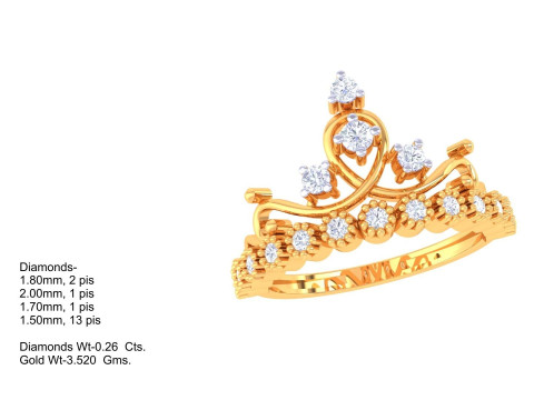 Printable 3D jewelry model of Lady diamond ring 3Dモデル