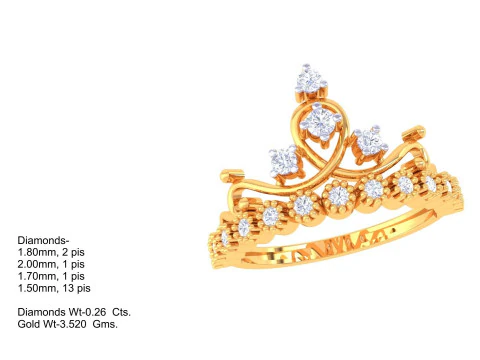 Printable 3D jewelry model of Lady diamond ring 3D Model