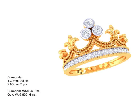 Printable 3D jewelry model of Lady diamond ring 3D Model