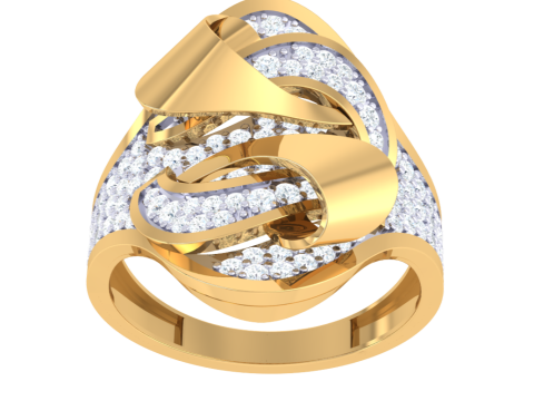 Printable 3D jewelry model of Lady diamond ring 3D Model
