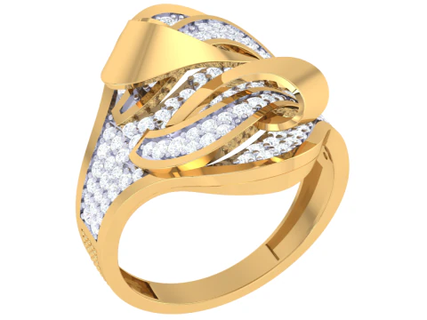 Printable 3D jewelry model of Lady diamond ring 3D Model