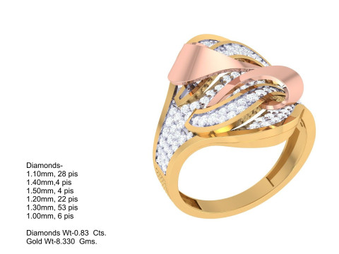 Printable 3D jewelry model of Lady diamond ring 3D 모델