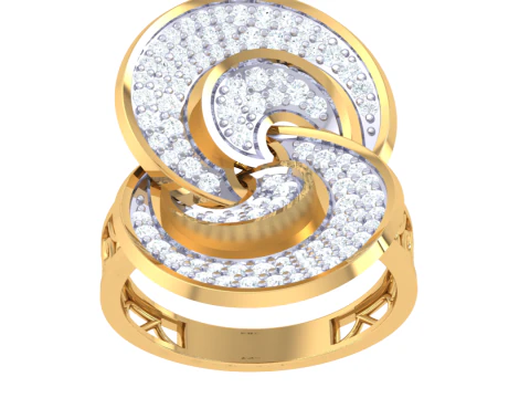 Printable 3D jewelry model of Lady diamond ring 3D Model
