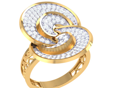 Printable 3D jewelry model of Lady diamond ring 3D Model