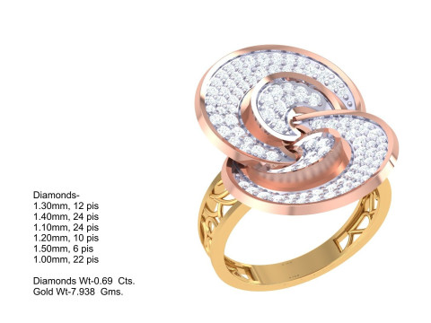 Printable 3D jewelry model of Lady diamond ring 3Dモデル
