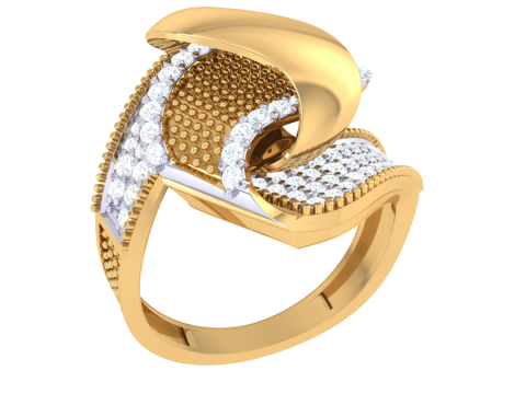 Printable 3D jewelry model of Lady diamond ring 3D Model