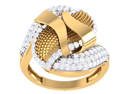 Modelo de joia 3D para impressão do anel de diamante Lady Modelo 3D