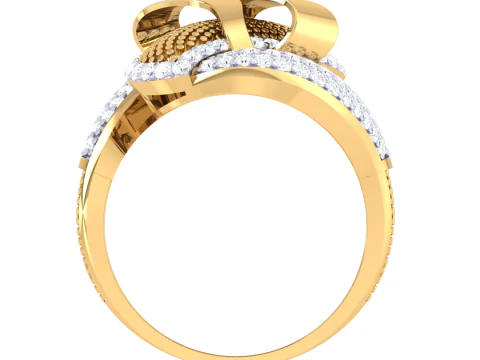 Printable 3D jewelry model of Lady diamond ring 3D Model
