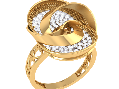 Printable 3D jewelry model of Lady diamond ring 3D Model