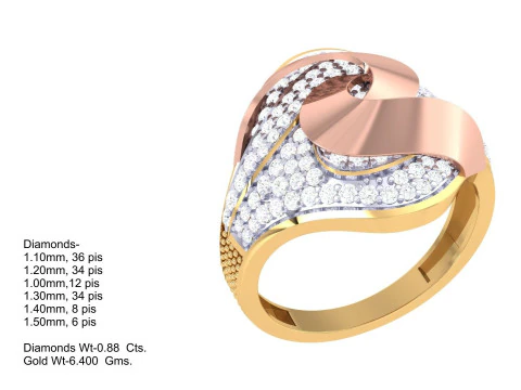 Printable 3D jewelry model of Lady diamond ring 3D Model