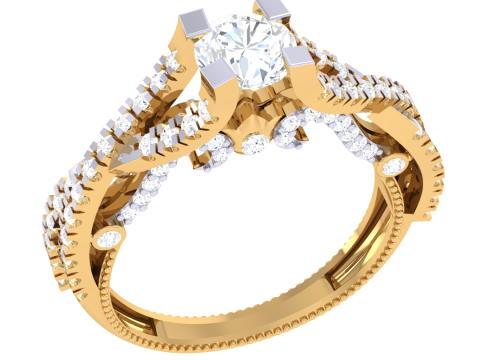 Printable 3D jewelry model of Lady diamond ring 3Dモデル