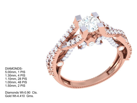 Printable 3D jewelry model of Lady diamond ring 3Dモデル