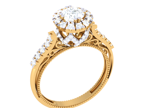 Printable 3D jewelry model of Lady diamond ring Modello 3D