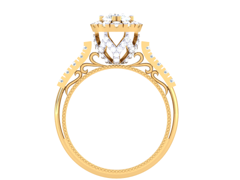 Printable 3D jewelry model of Lady diamond ring Modello 3D