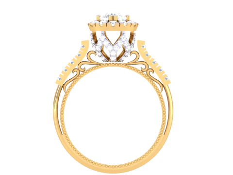 Printable 3D jewelry model of Lady diamond ring 3D Model