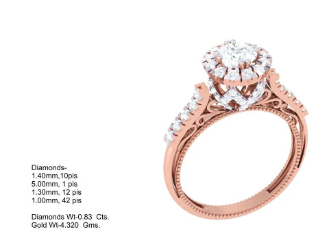 Printable 3D jewelry model of Lady diamond ring 3D Model
