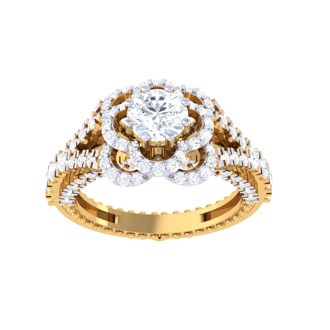 Printable 3D jewelry model of Lady diamond ring 3D Model .c4d .max .obj .3ds .fbx .stl .blend 