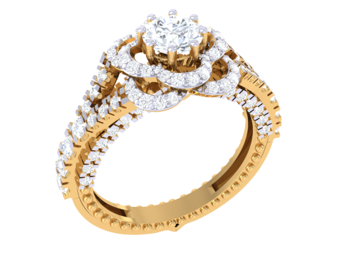 Printable 3D jewelry model of Lady diamond ring Model 3D