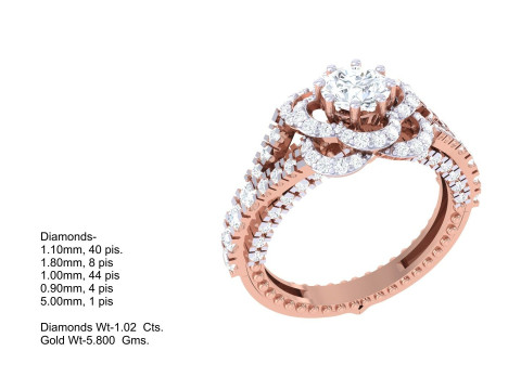 Printable 3D jewelry model of Lady diamond ring Model 3D