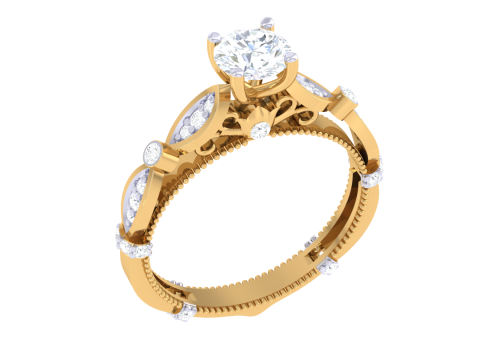 Printable 3D jewelry model of Lady diamond ring 3D Model
