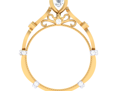 Printable 3D jewelry model of Lady diamond ring 3D Model