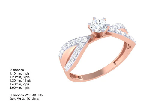 Printable 3D jewelry model of Lady diamond ring 3D Model