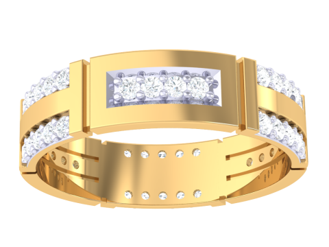 Printable 3D jewelry model of Lady diamond ring 3D Model