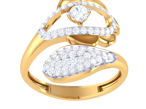 Modelo de joia 3D para impress&atilde;o do anel de diamante Lady Modelo 3D