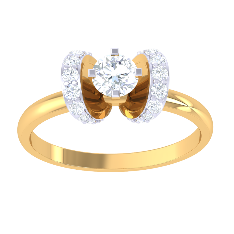 Printable 3D jewelry model of Lady diamond ring 3Dモデル .c4d .max .obj .3ds .fbx .stl .blend