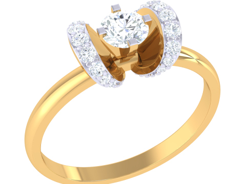 Printable 3D jewelry model of Lady diamond ring 3Dモデル