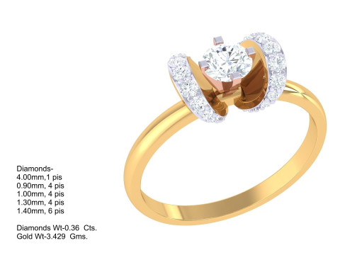 Printable 3D jewelry model of Lady diamond ring 3Dモデル