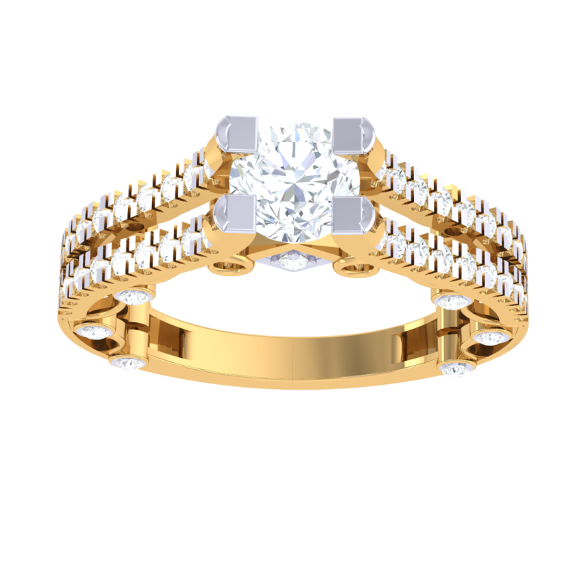 Printable 3D jewelry model of Lady diamond ring 3D Model .c4d .max .obj .3ds .fbx .stl .blend