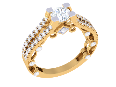Printable 3D jewelry model of Lady diamond ring 3D Model