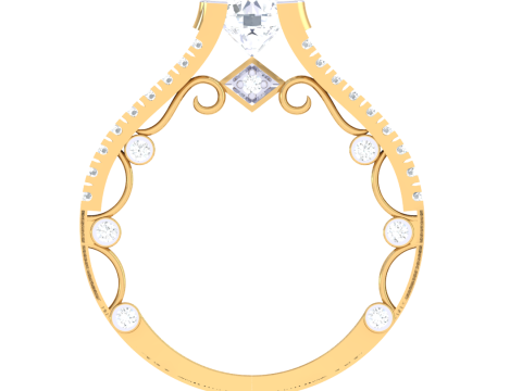 Printable 3D jewelry model of Lady diamond ring 3D Model