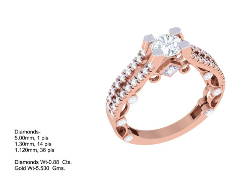 Printable 3D jewelry model of Lady diamond ring 3D Model