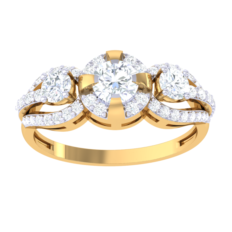 Printable 3D jewelry model of Lady diamond ring Modello 3D .c4d .max .obj .3ds .fbx .stl .blend 