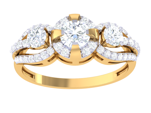 Printable 3D jewelry model of Lady diamond ring 3D Model